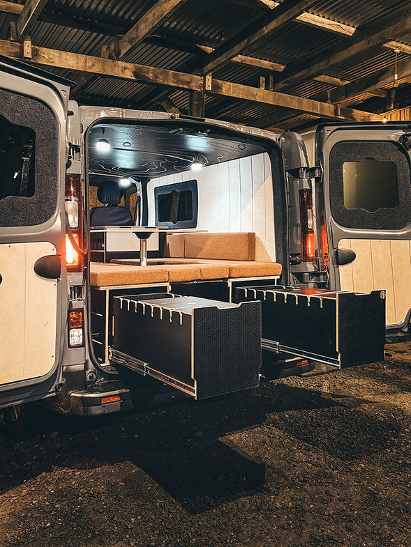 Assynt: Twin U-shape sofa with two extending cookstation and storage drawers NEW