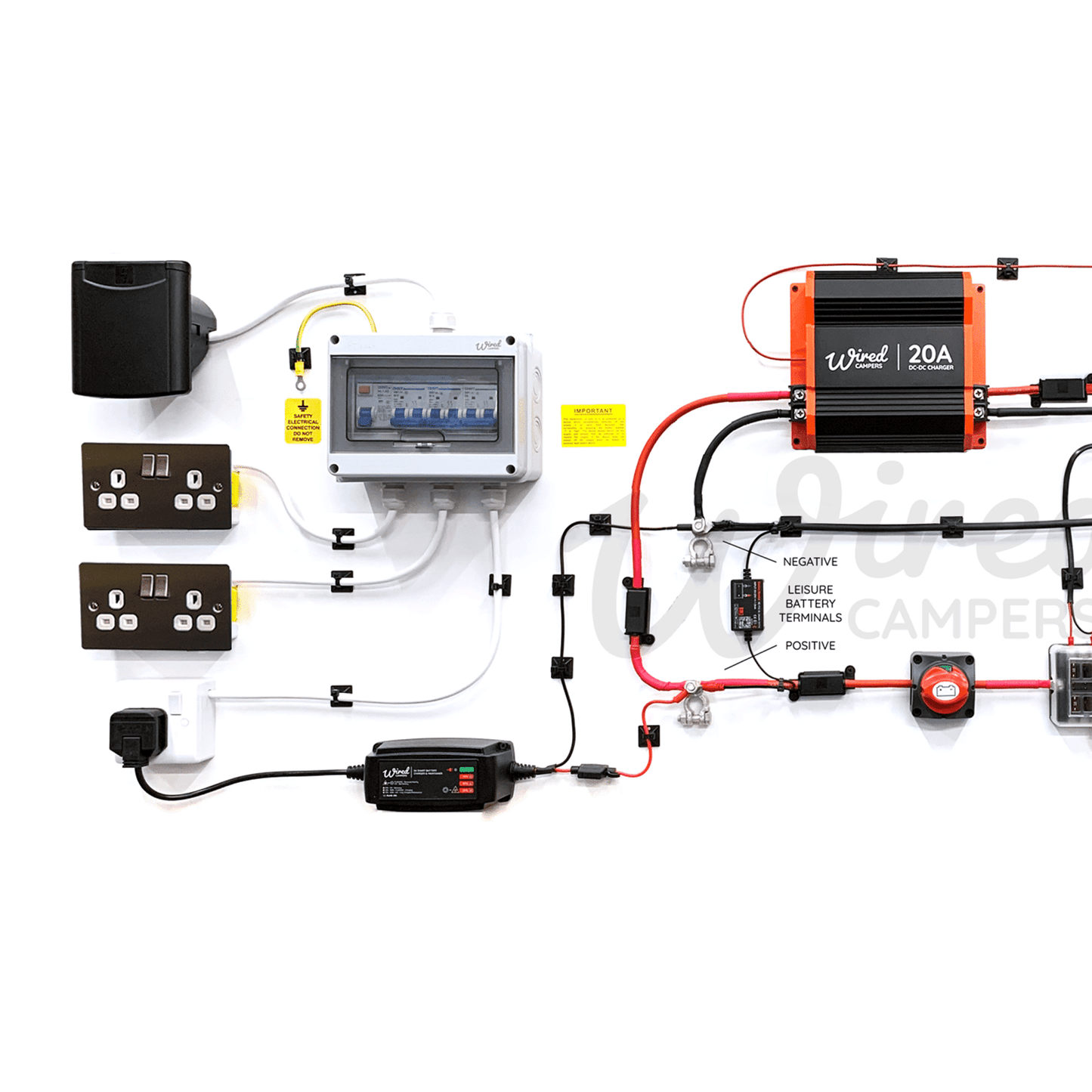 12V DC-DC & 240V Mains Hook Up Complete Camper Van Kit