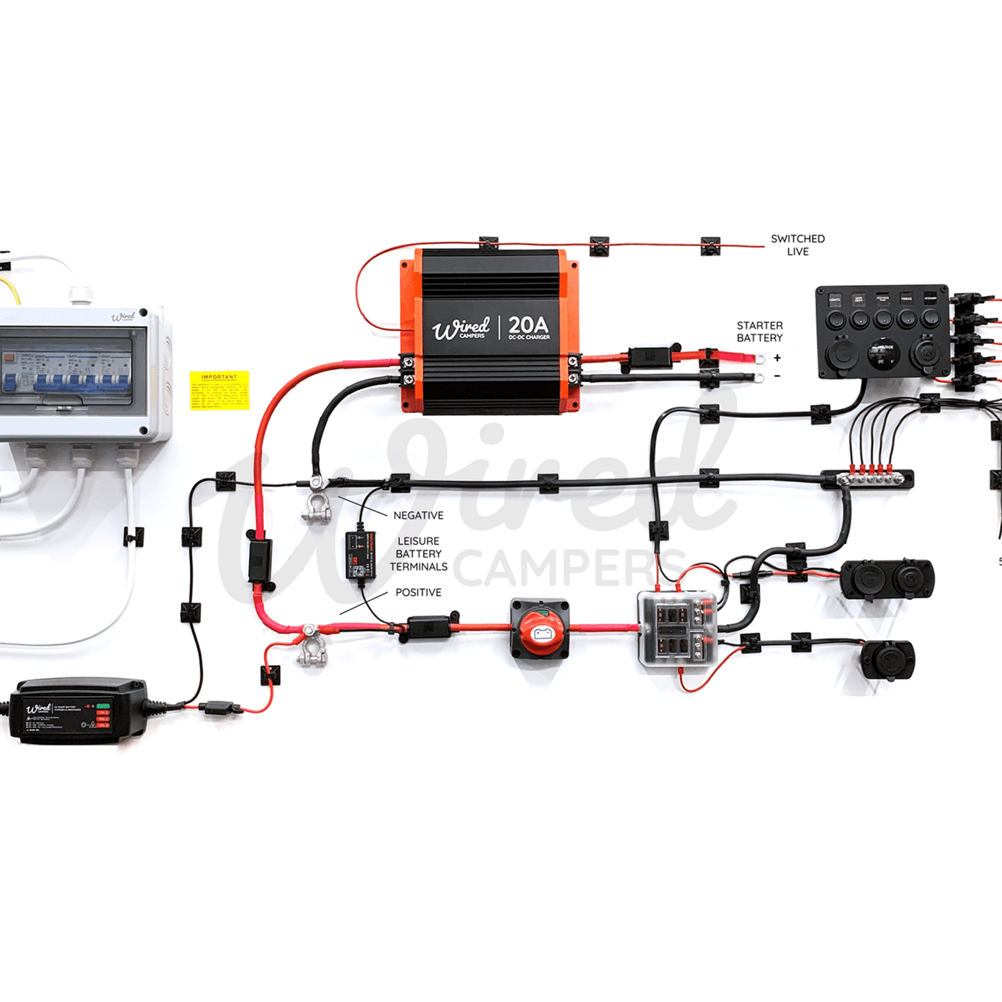 12V DC-DC & 240V Mains Hook Up Complete Camper Van Kit