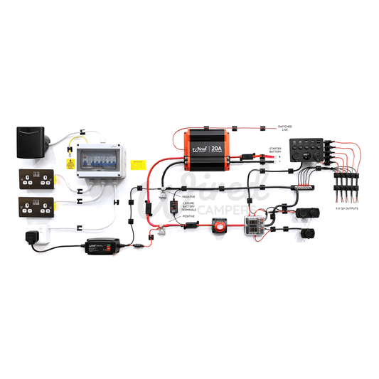 12V DC-DC & 240V Mains Hook Up Complete Camper Van Kit