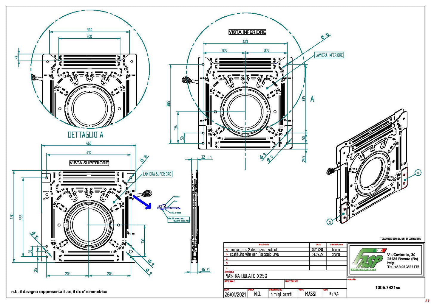 FASP Fiat Ducato, Boxer, Relay Single Seat Swivel Base (2007 Onwards)