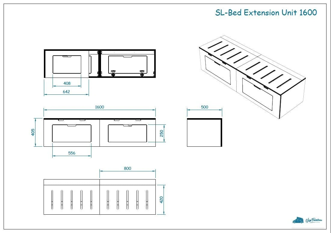 Extension Storage Pod for Sliding Bed