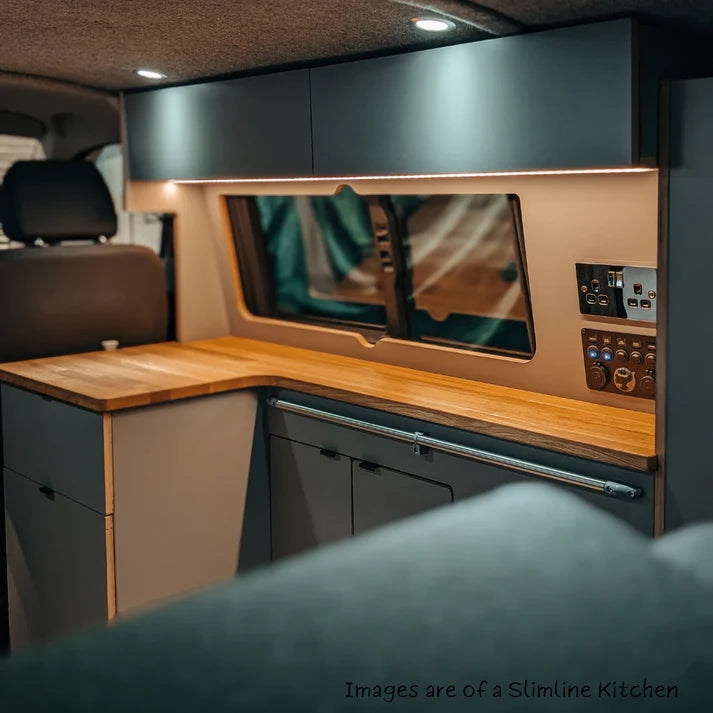 In stock now: VW FTC Slimline 130 Campervan Kitchen interior (White)
