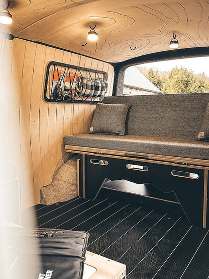 Cuillin: Full Width & 3/4 bed option for Small/Medium Vans with storage options