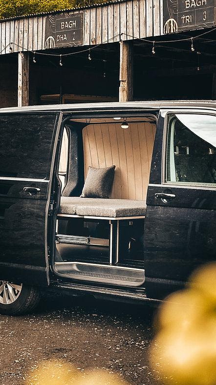 Cuillin: Full Width & 3/4 bed option for Small/Medium Vans with storage options