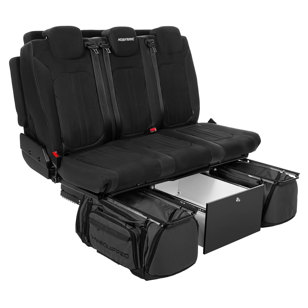 Mobiframe Bed Bench on Rails - 3 Seater