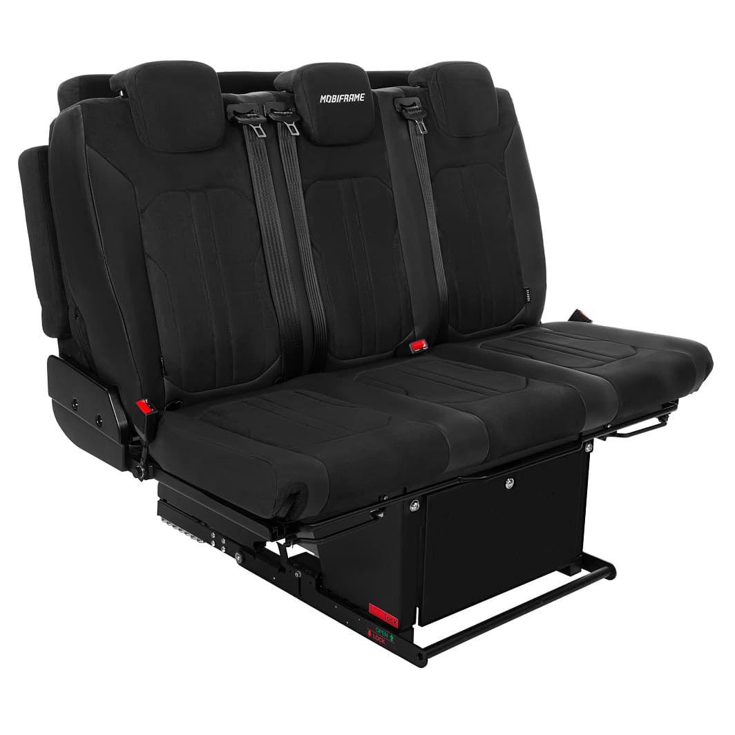 Mobiframe Bed Bench on Rails - 3 Seater