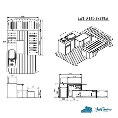 U-Shaped Campervan Bed System