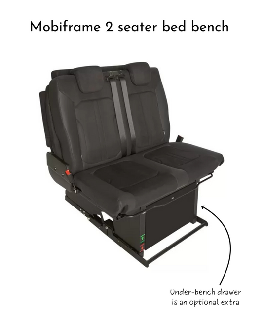 Mobiframe Bed Bench on Rails - 2 Seater