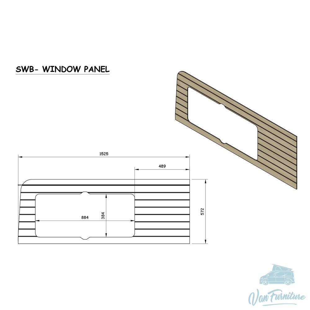 Oak Window Panel/Splashback - VW T5/T6