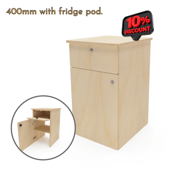 Small Ply Side Cabinet With Fridge Pod