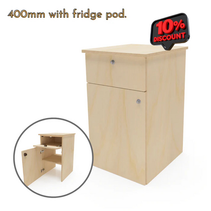 Small Ply Side Cabinet With Fridge Pod