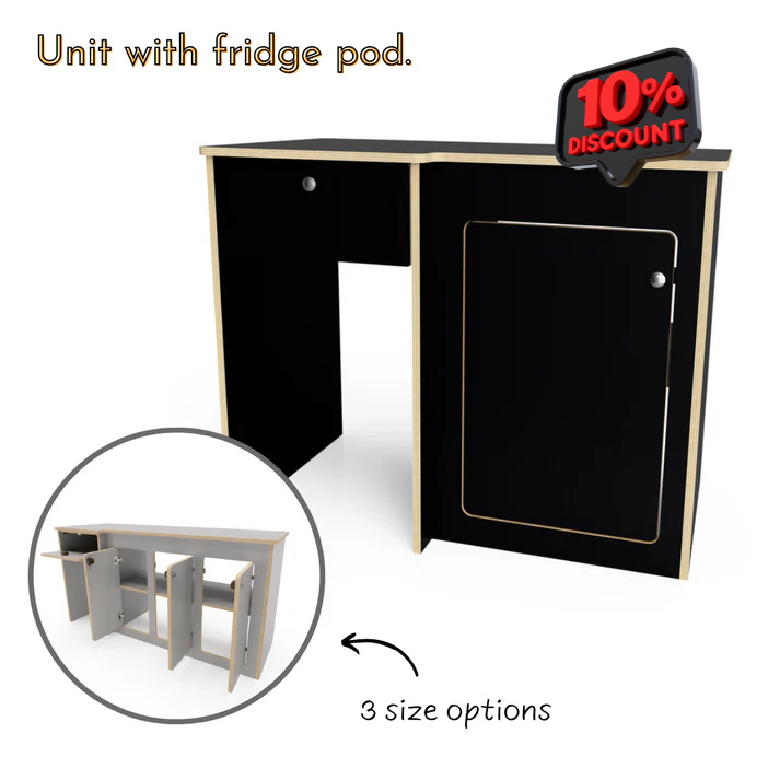 Universal Laminated Ply Side Cabinet With Fridge Pod