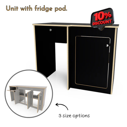 Universal Laminated Ply Side Cabinet With Fridge Pod
