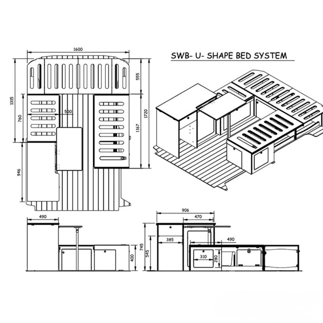 U-Shaped Campervan Interior