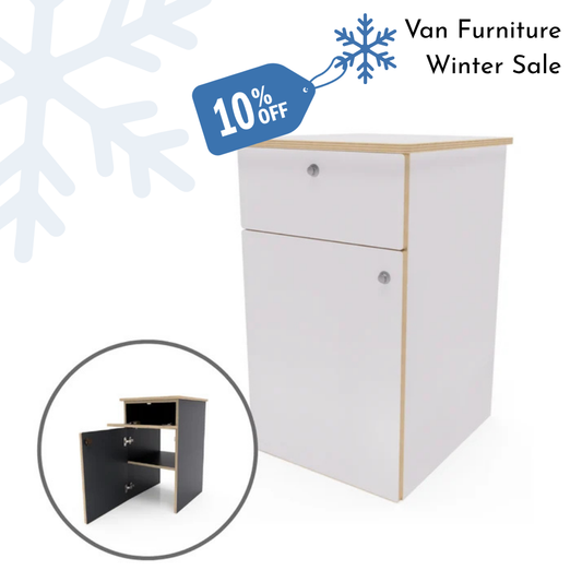 Small Laminated Ply Side Cabinet With Fridge Pod