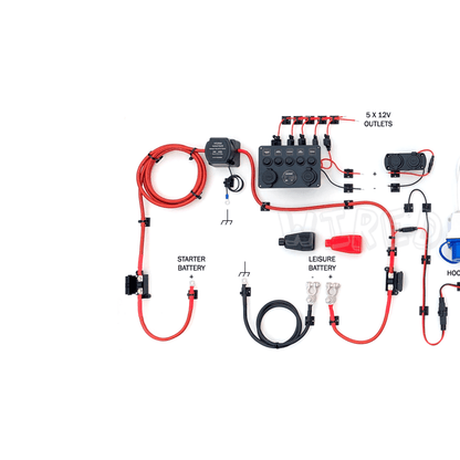 Complete Camper Van Electrical System - 12V Split Charge & 240V Mains