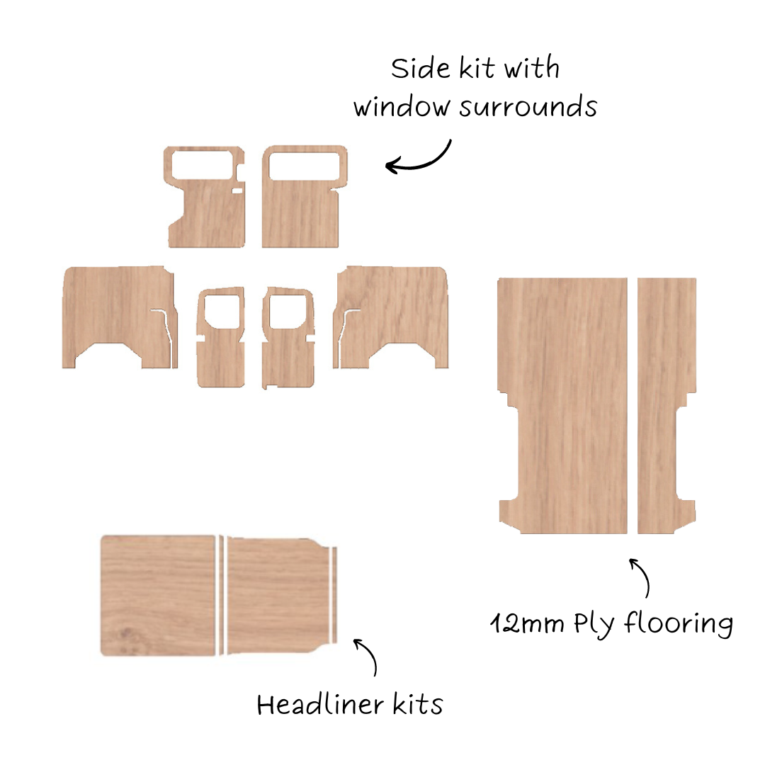 FULL Ford Transit Custom ply lining kit - sides, floor & Headliner