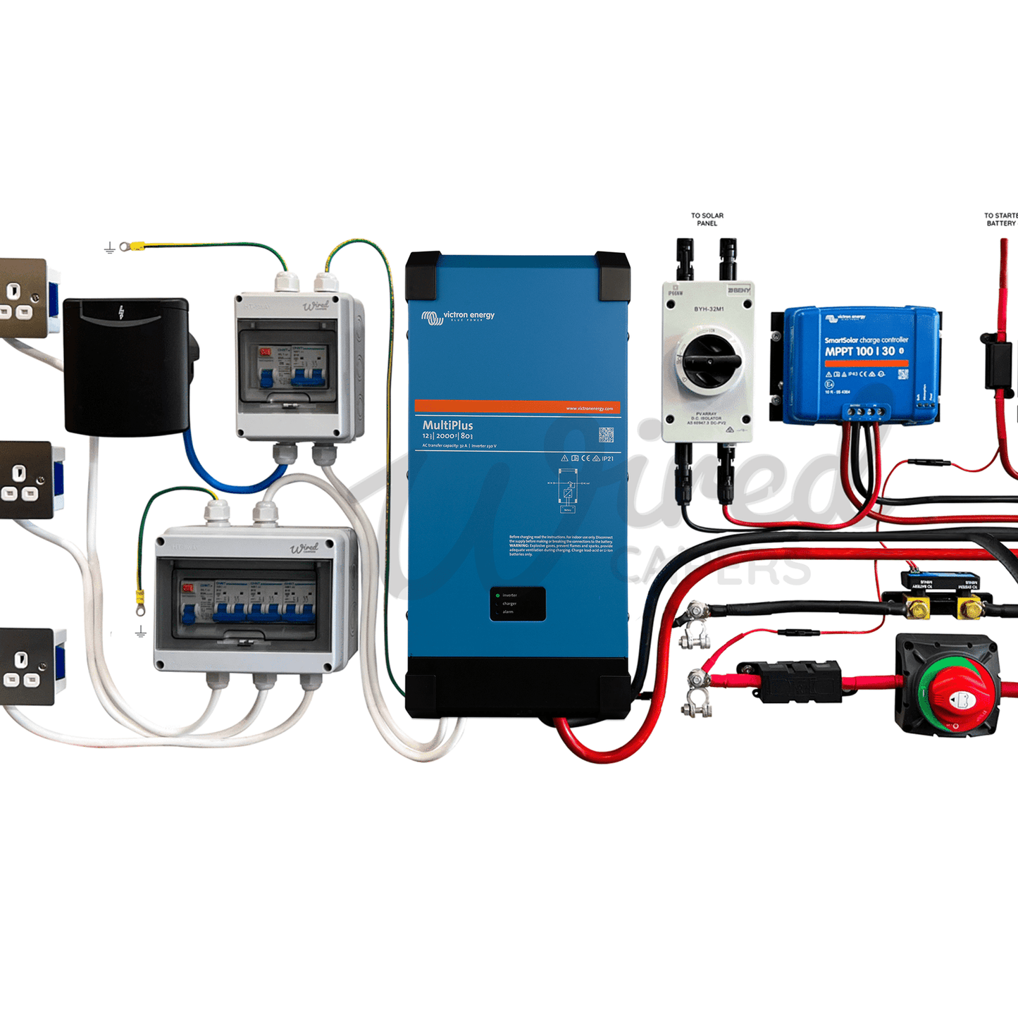 Victron Energy 2000VA Off Grid Mains Kit With Orion & SmartSolar - Multiplus 12/2000/80
