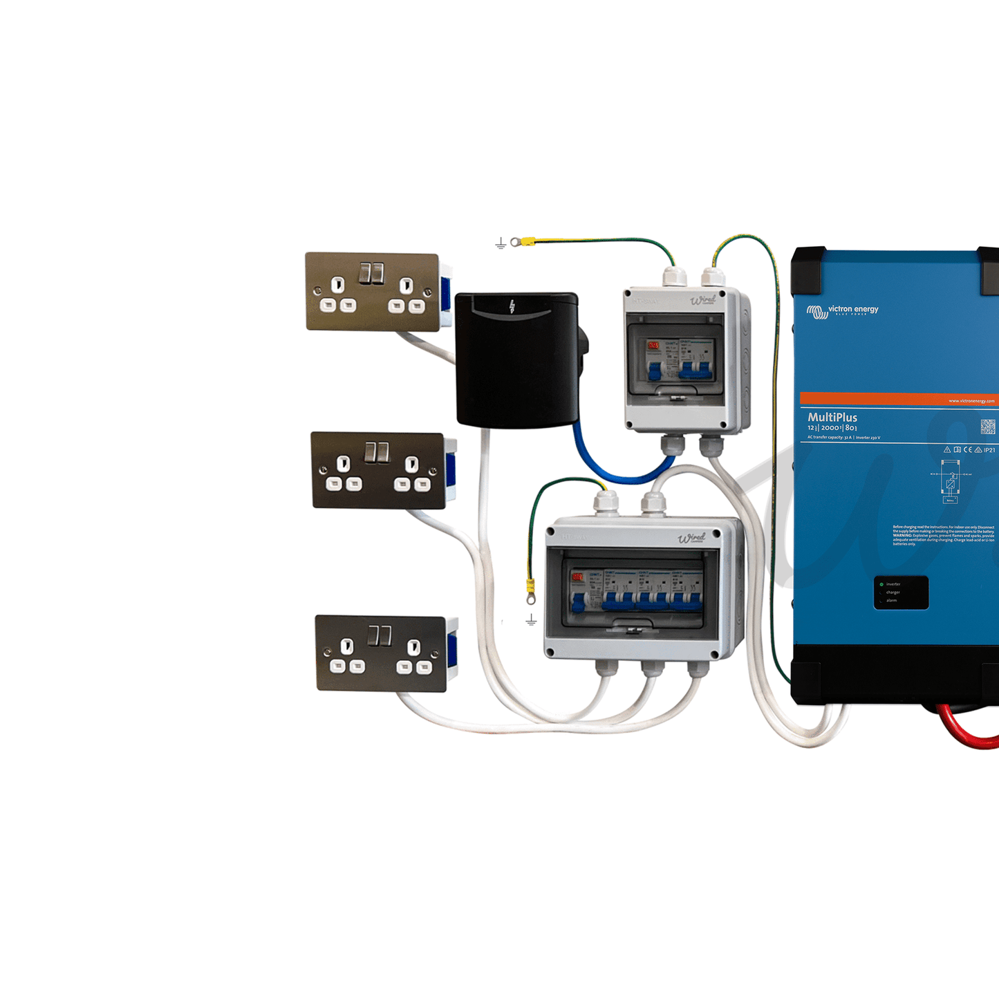 Victron Energy 2000VA Off Grid Mains Kit With Orion & SmartSolar - Multiplus 12/2000/80