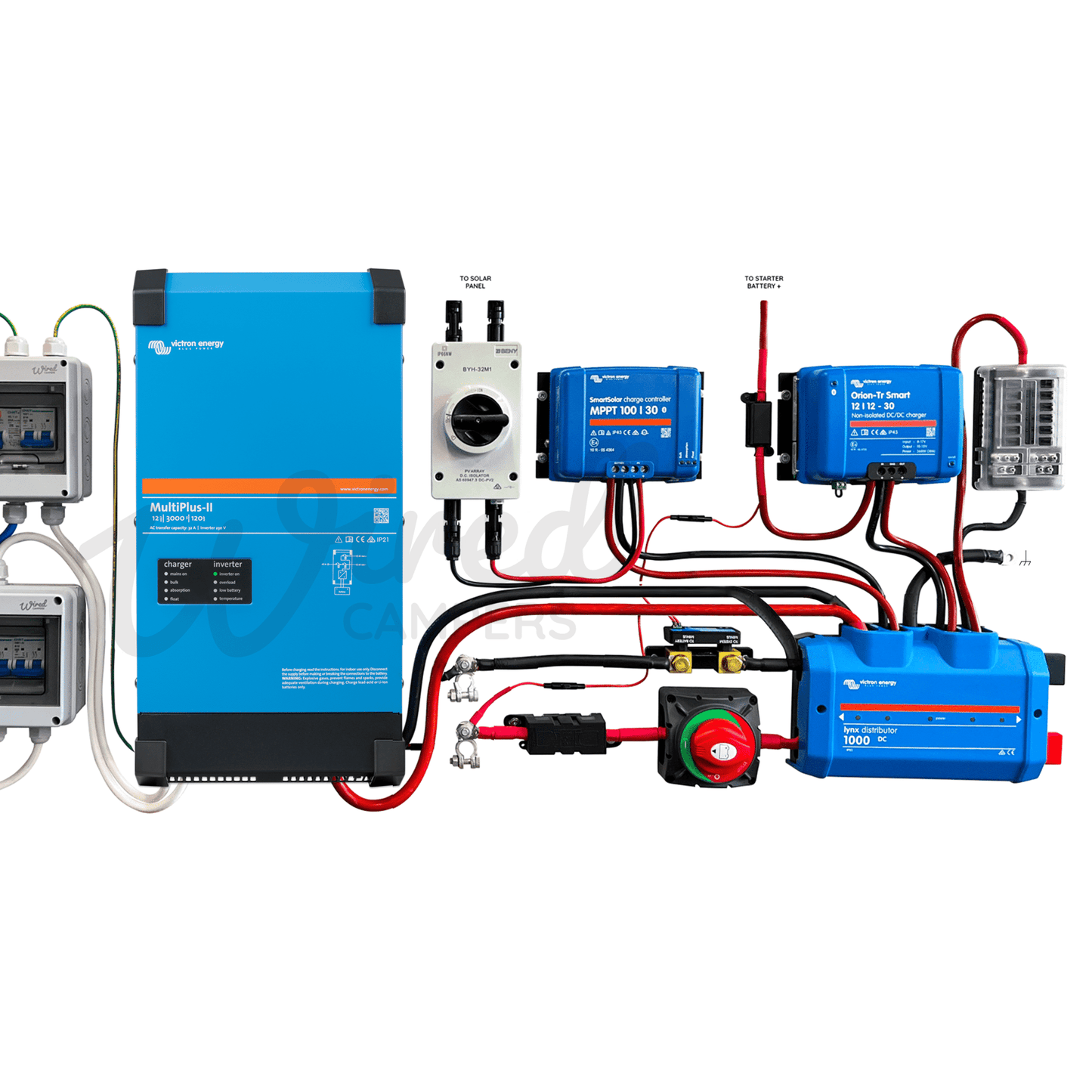 Victron Energy 3000VA Off Grid Mains Kit With Orion & SmartSolar - Multiplus-II 12/3000/120
